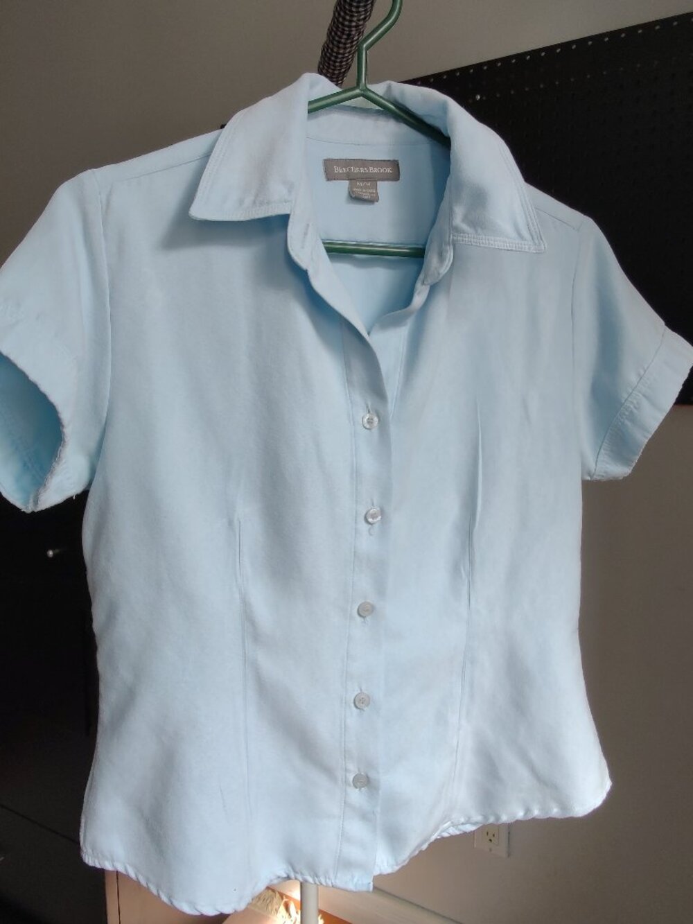 Beechers Brook short sleeve button down shirt size M light blue color vintage